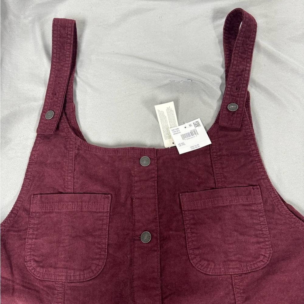 American Eagle Burgundy Corduroy Pinafore Dress - Picture 3 of 8